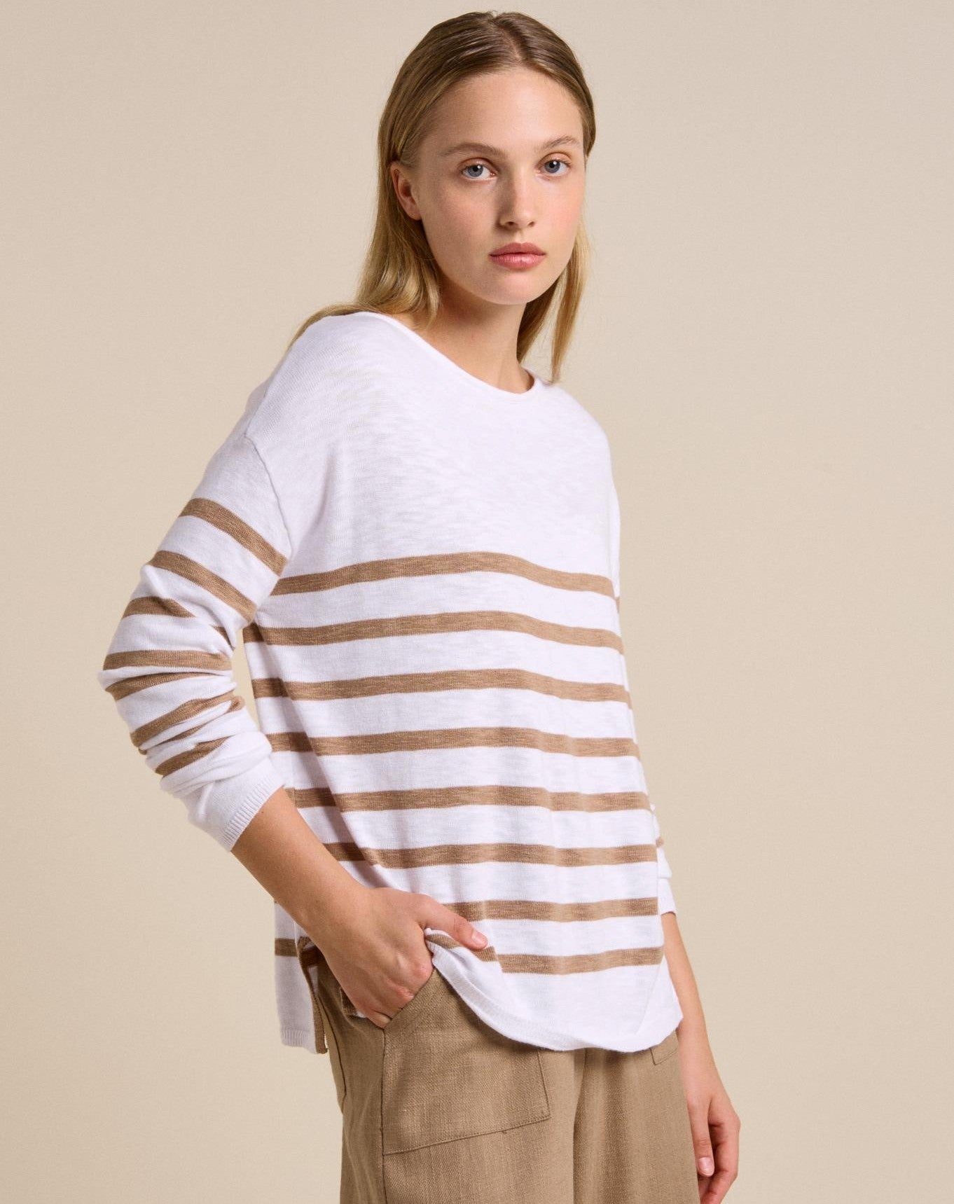 Bobbie Little Lies Knit Top Taupe