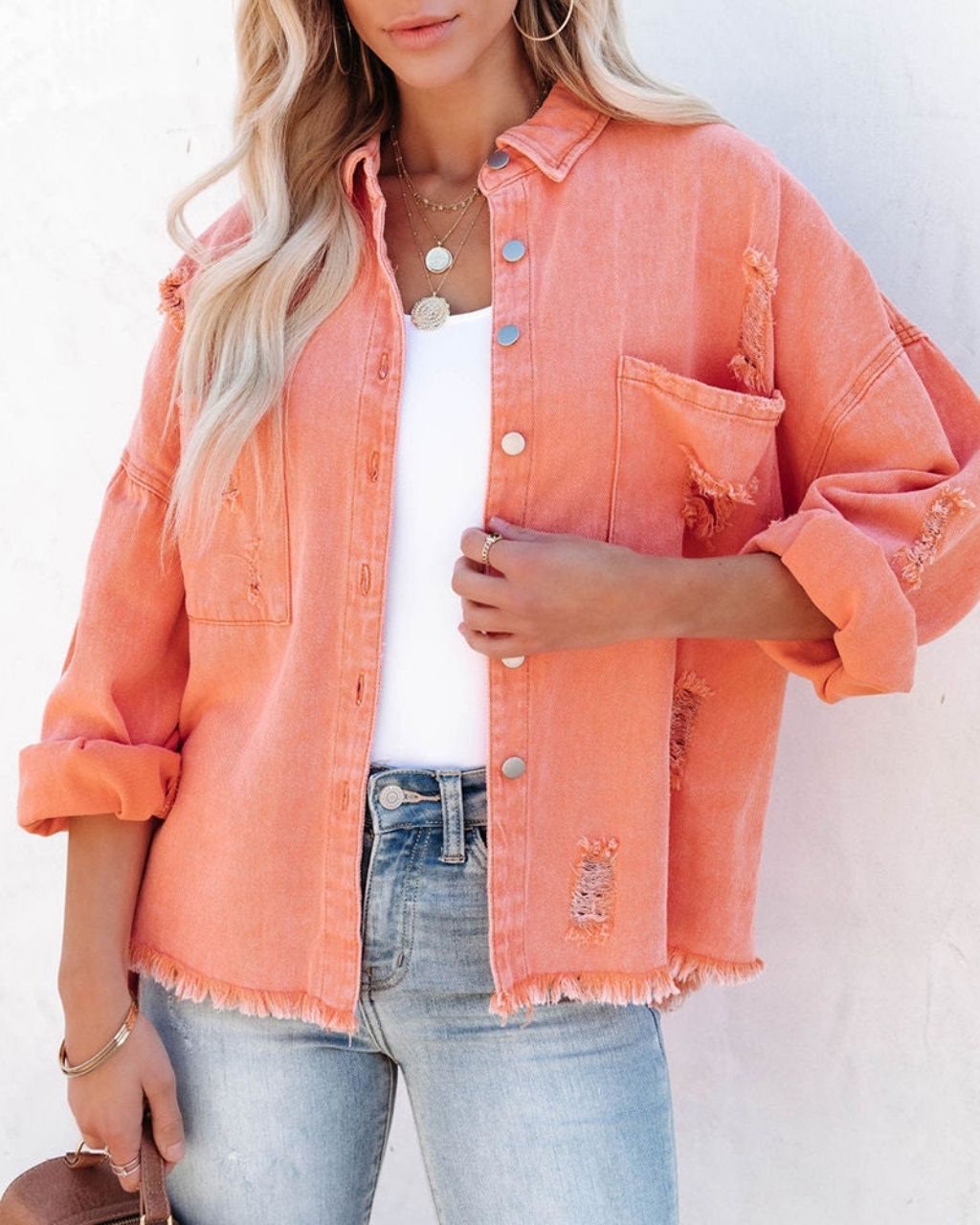 Felicity Denim Jacket Coral