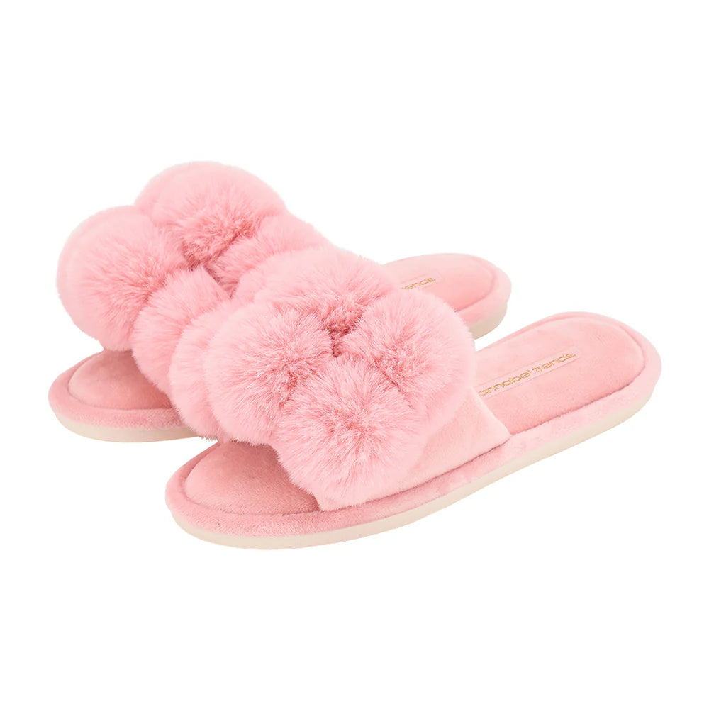 Pom Pom Slippers - Cosy Luxe