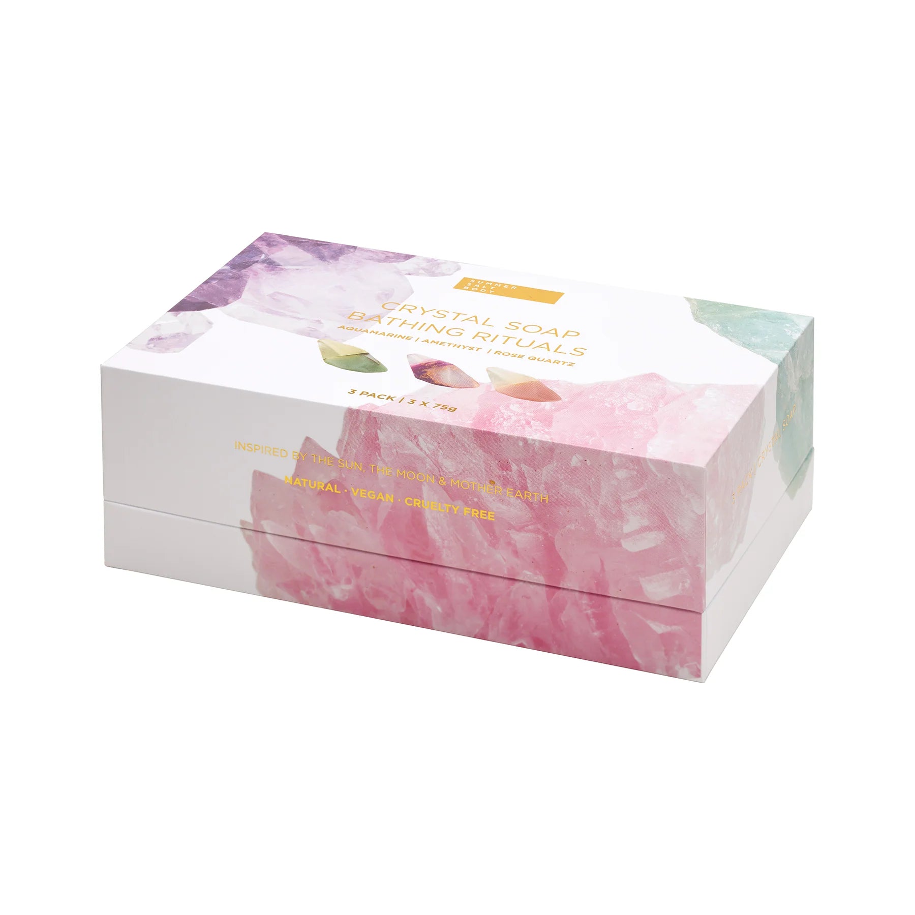 Crystal Soap Bathing Rituals with Gemstones - 3 Pack