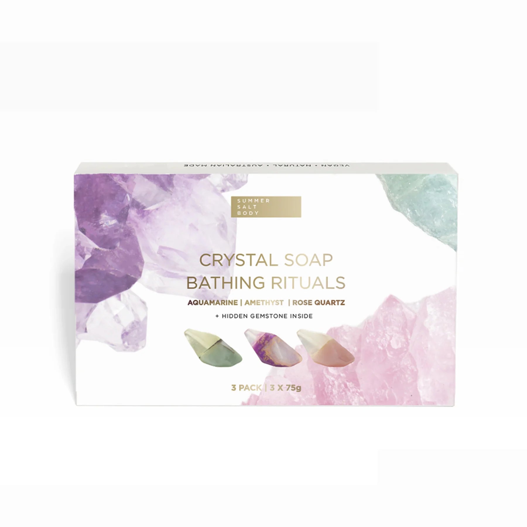 Crystal Soap Bathing Rituals with Gemstones - 3 Pack