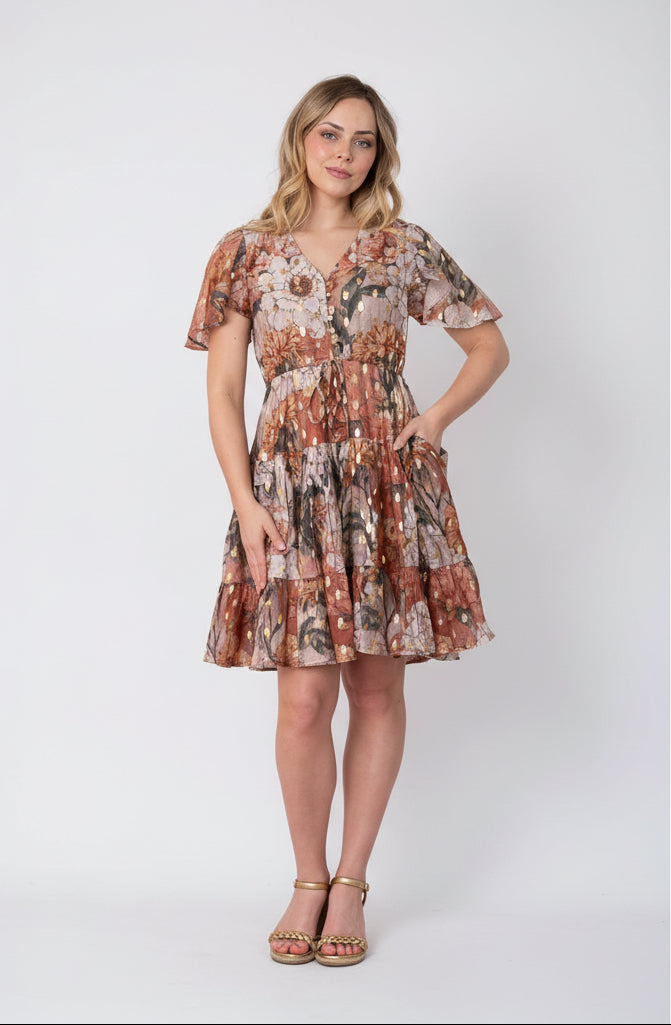 Antique Gold Short Dress