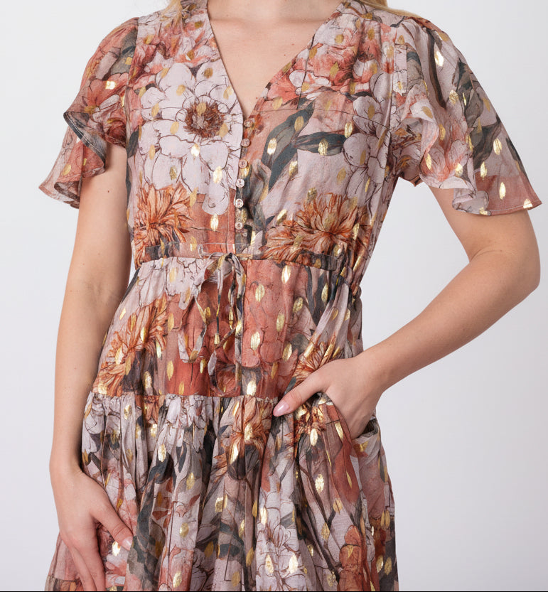 Antique Gold Short Dress