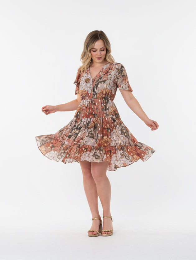 Antique Gold Short Dress