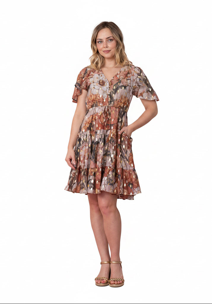 Antique Gold Short Dress
