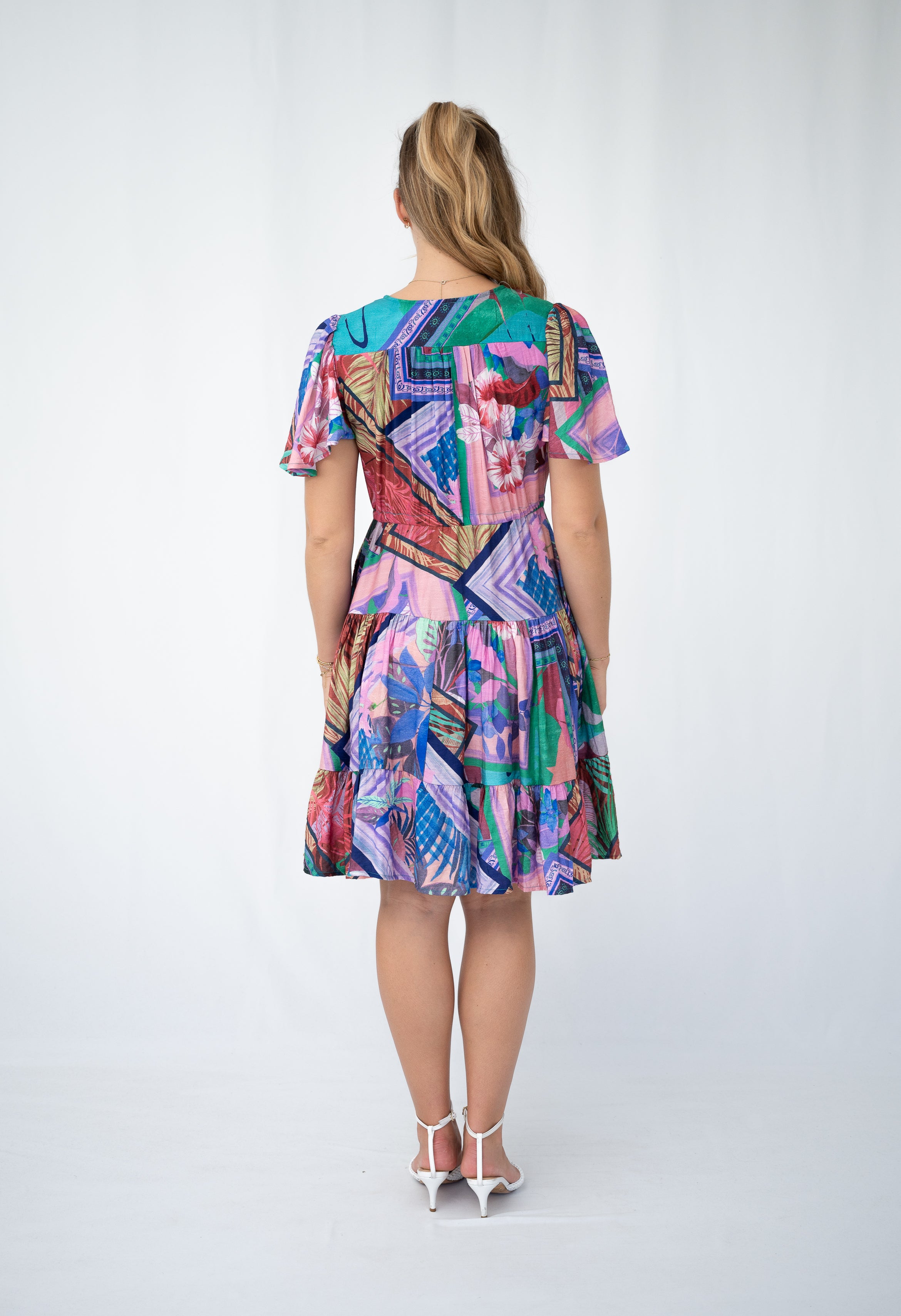 Patchwork Selma Short Dress