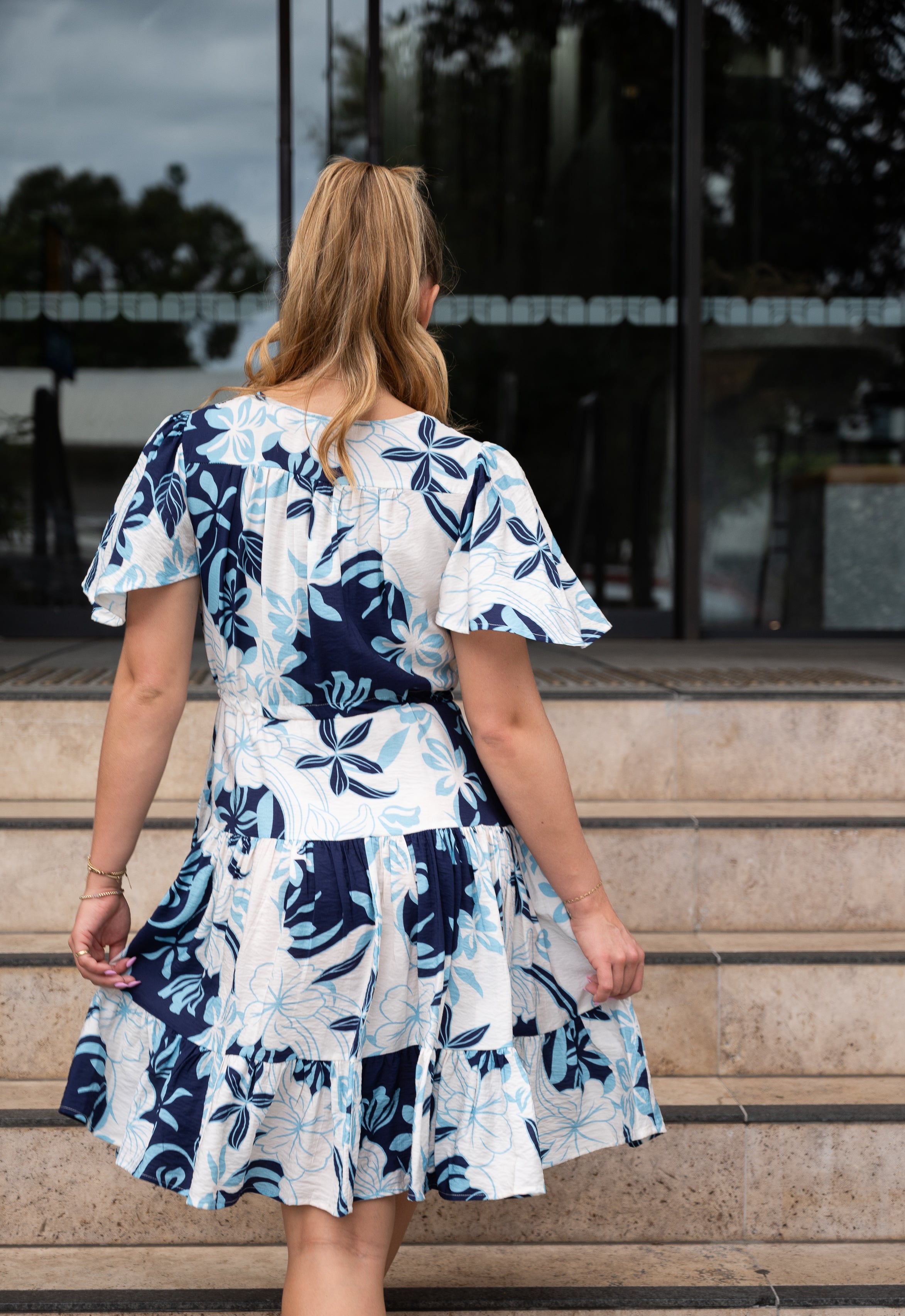 Polly Selma Short Dress Blue