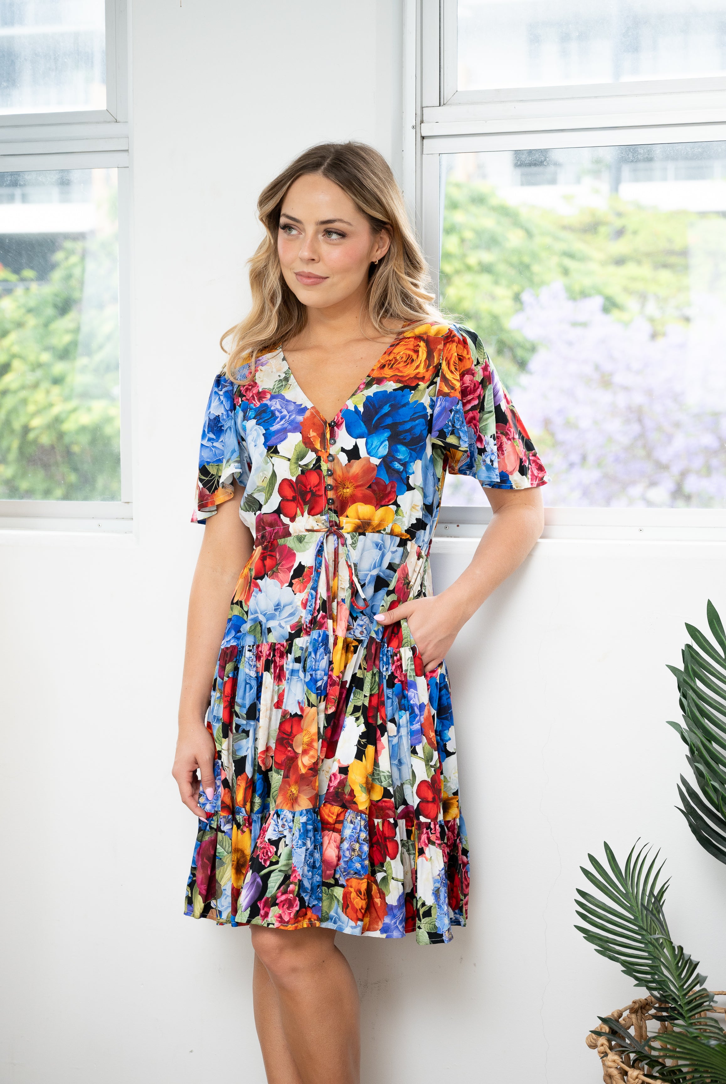 Flower Bouquet Selma Short Dress