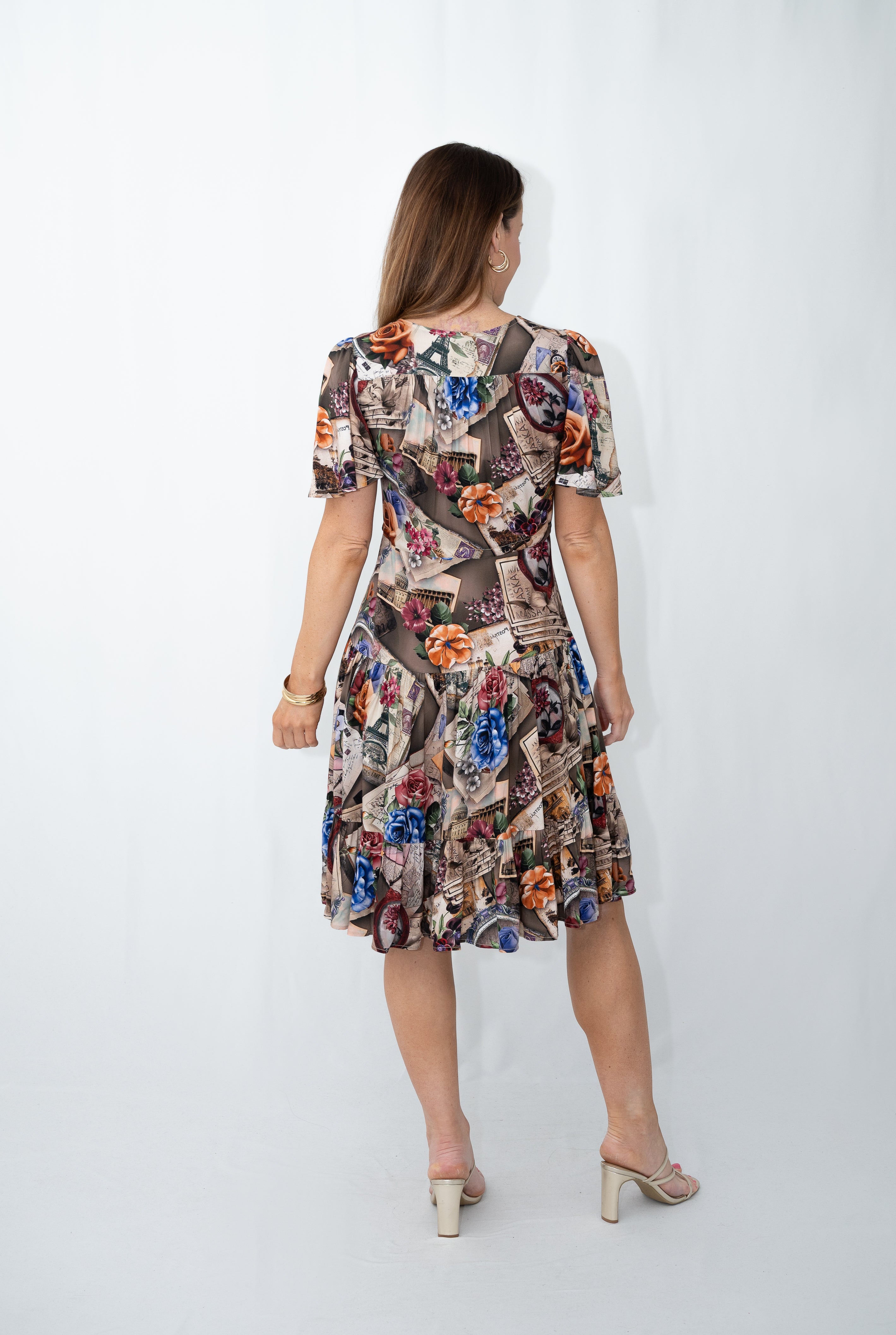 French Collage Short Selma Dress
