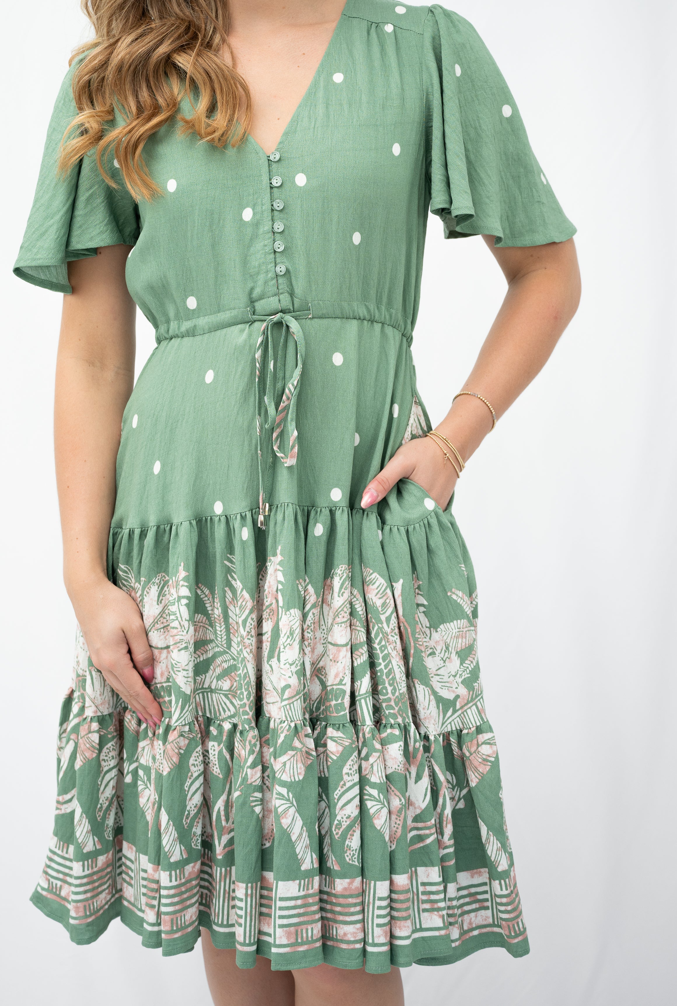 Shanna Selma Short Dress Sage