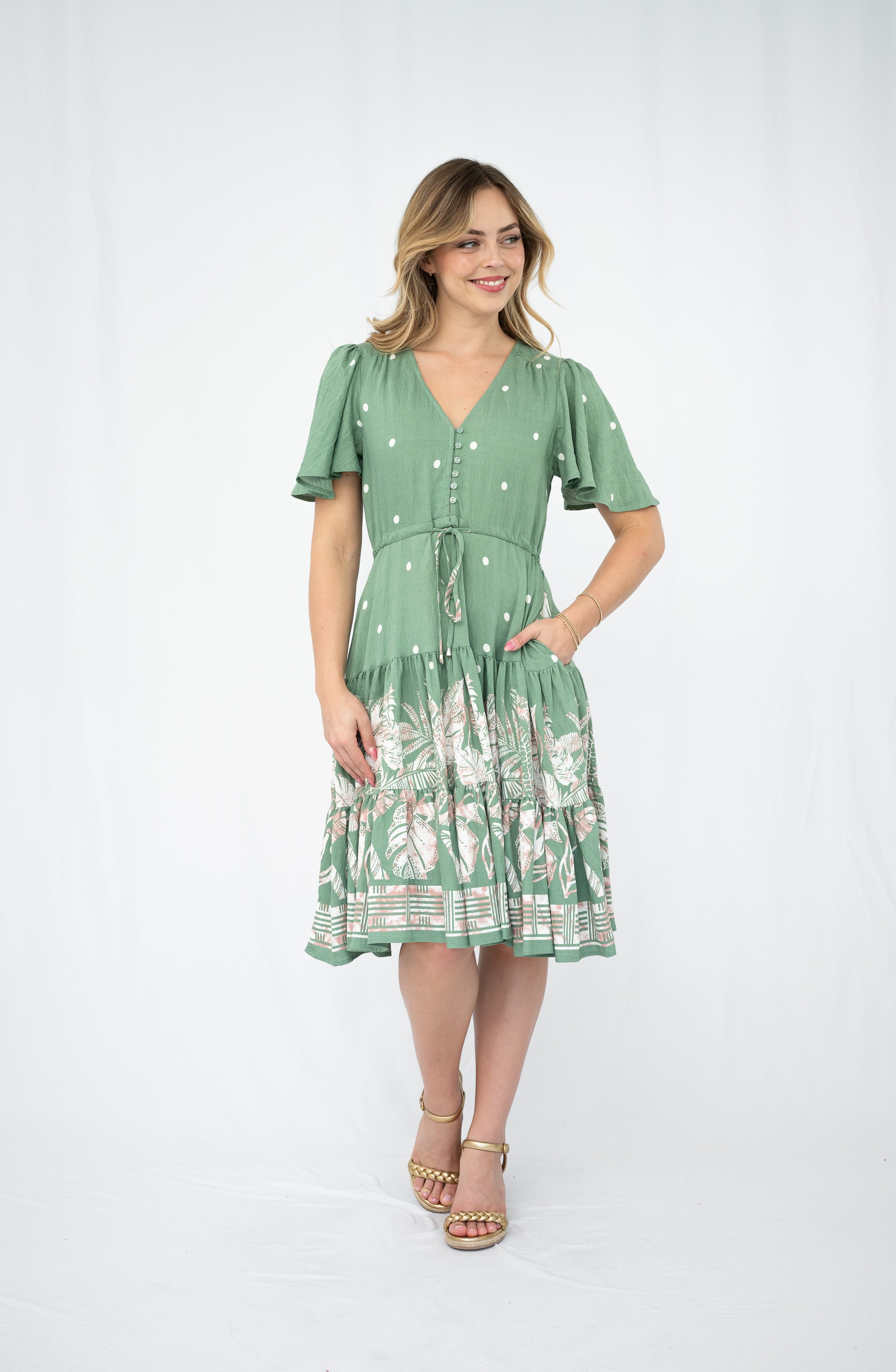 Shanna Selma Short Dress Sage