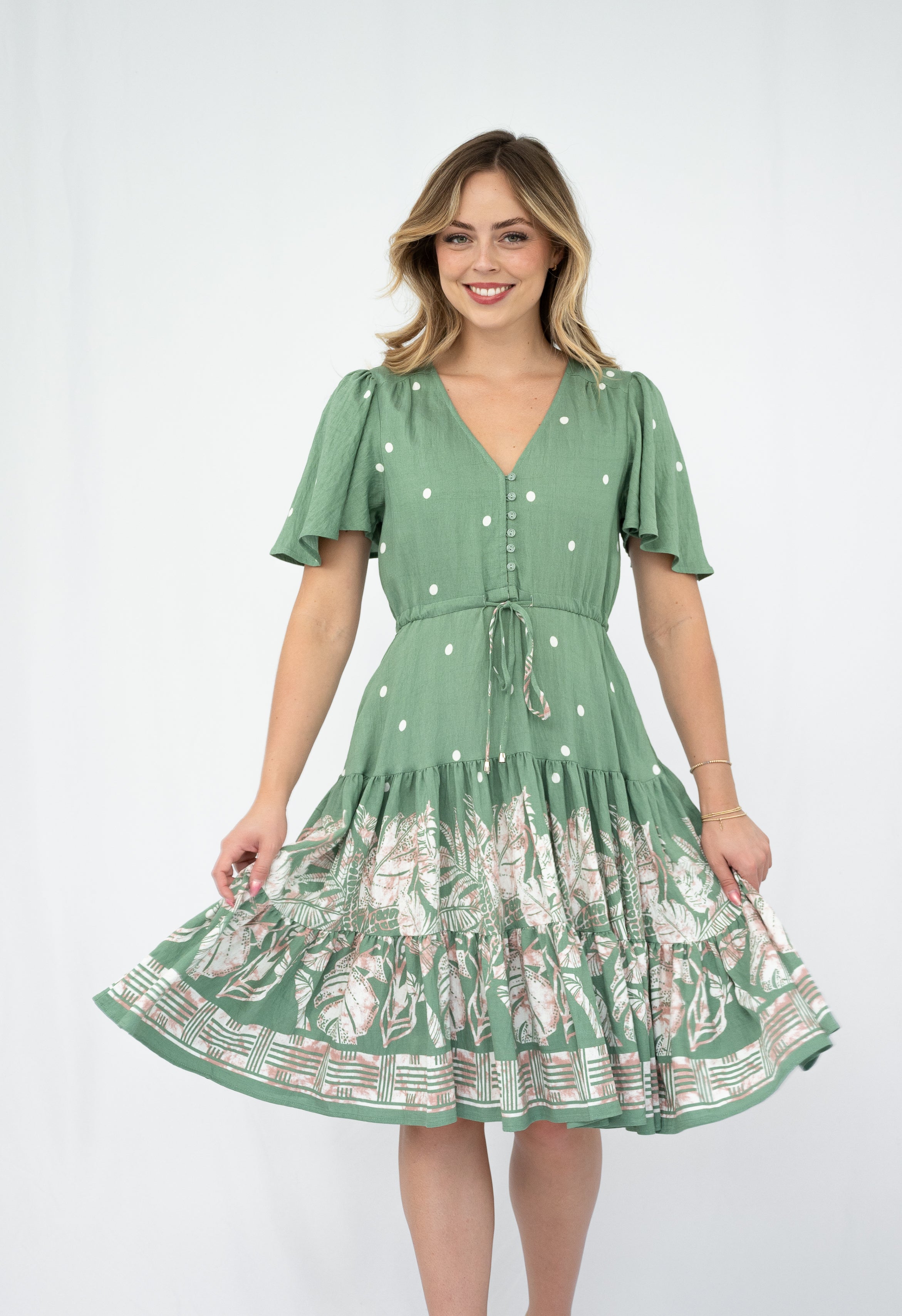Shanna Selma Short Dress Sage