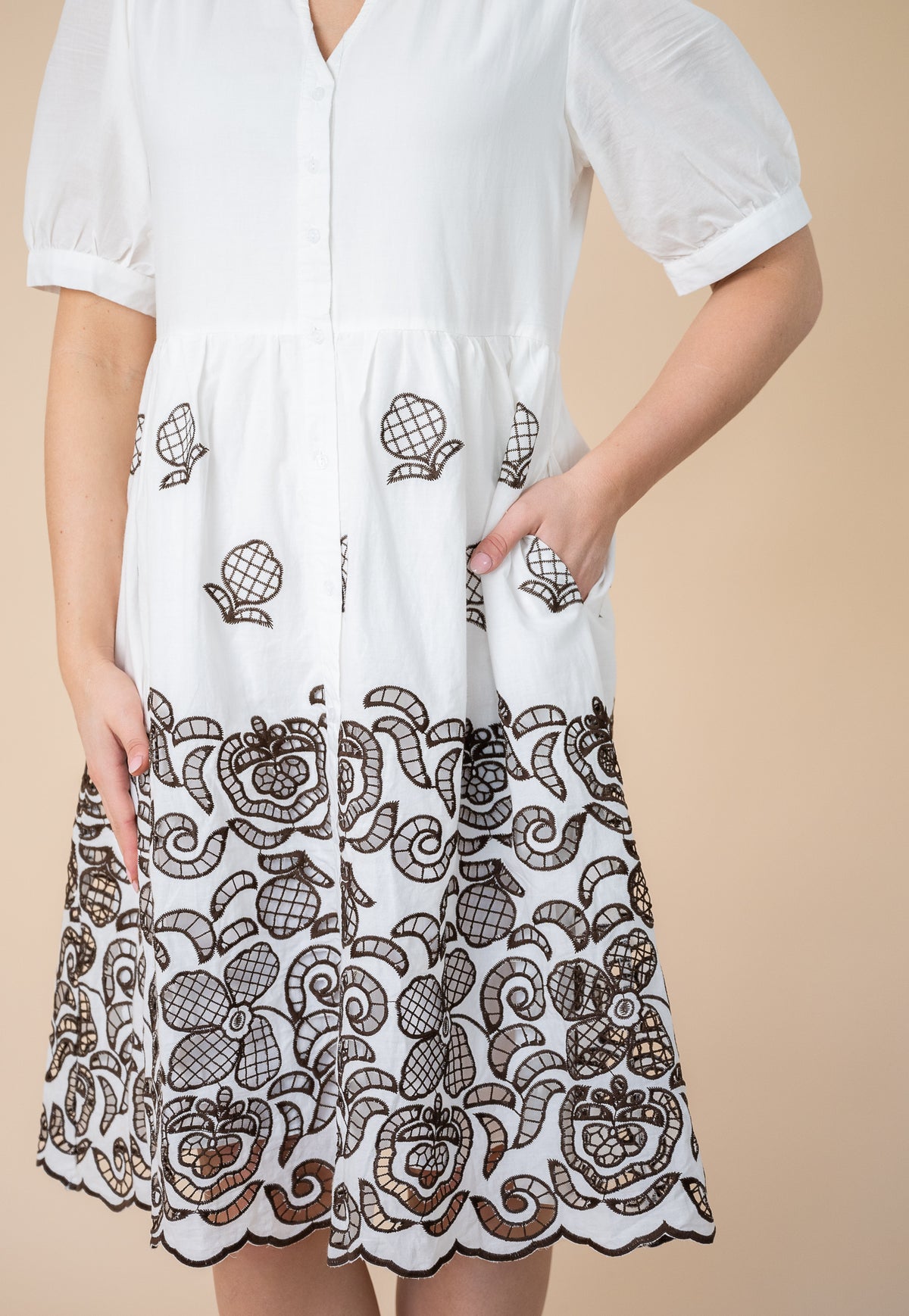 Sabina Lace Hem Short Dress