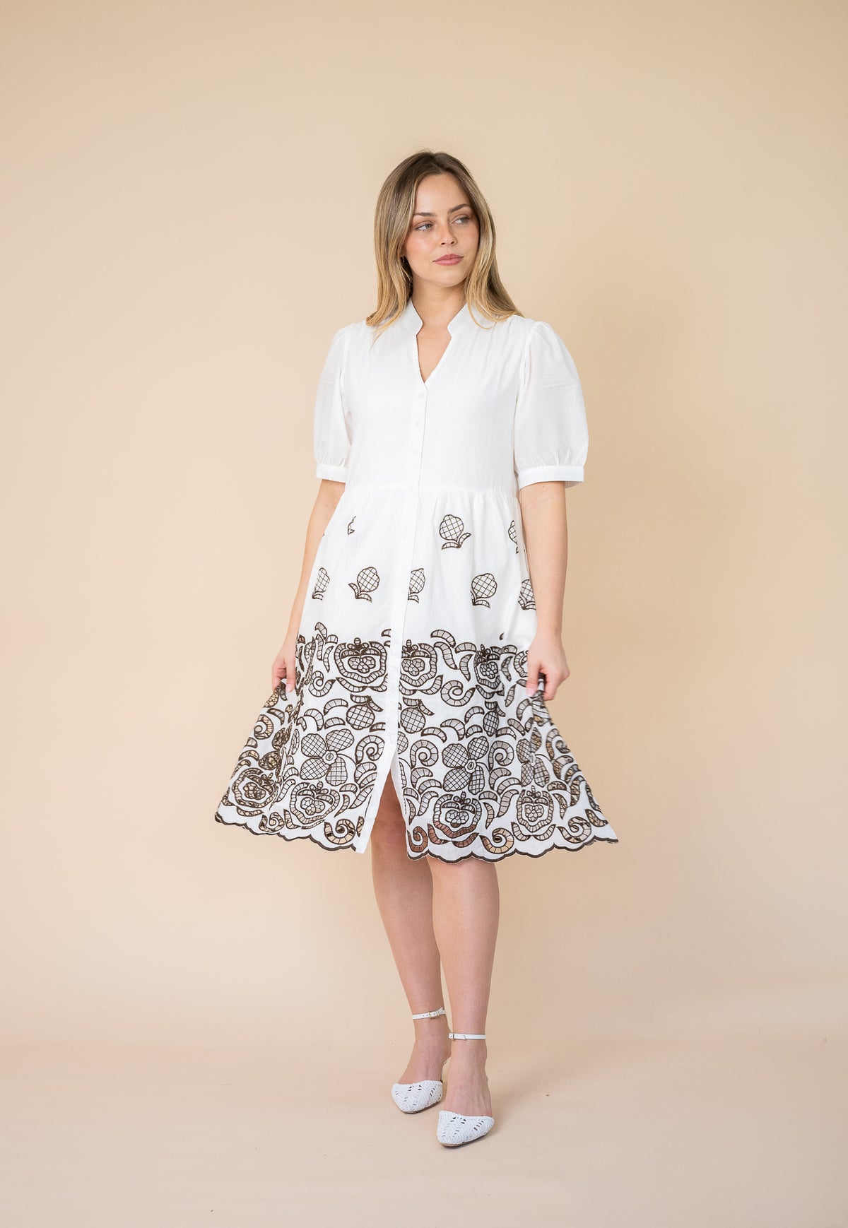 Sabina Lace Hem Short Dress
