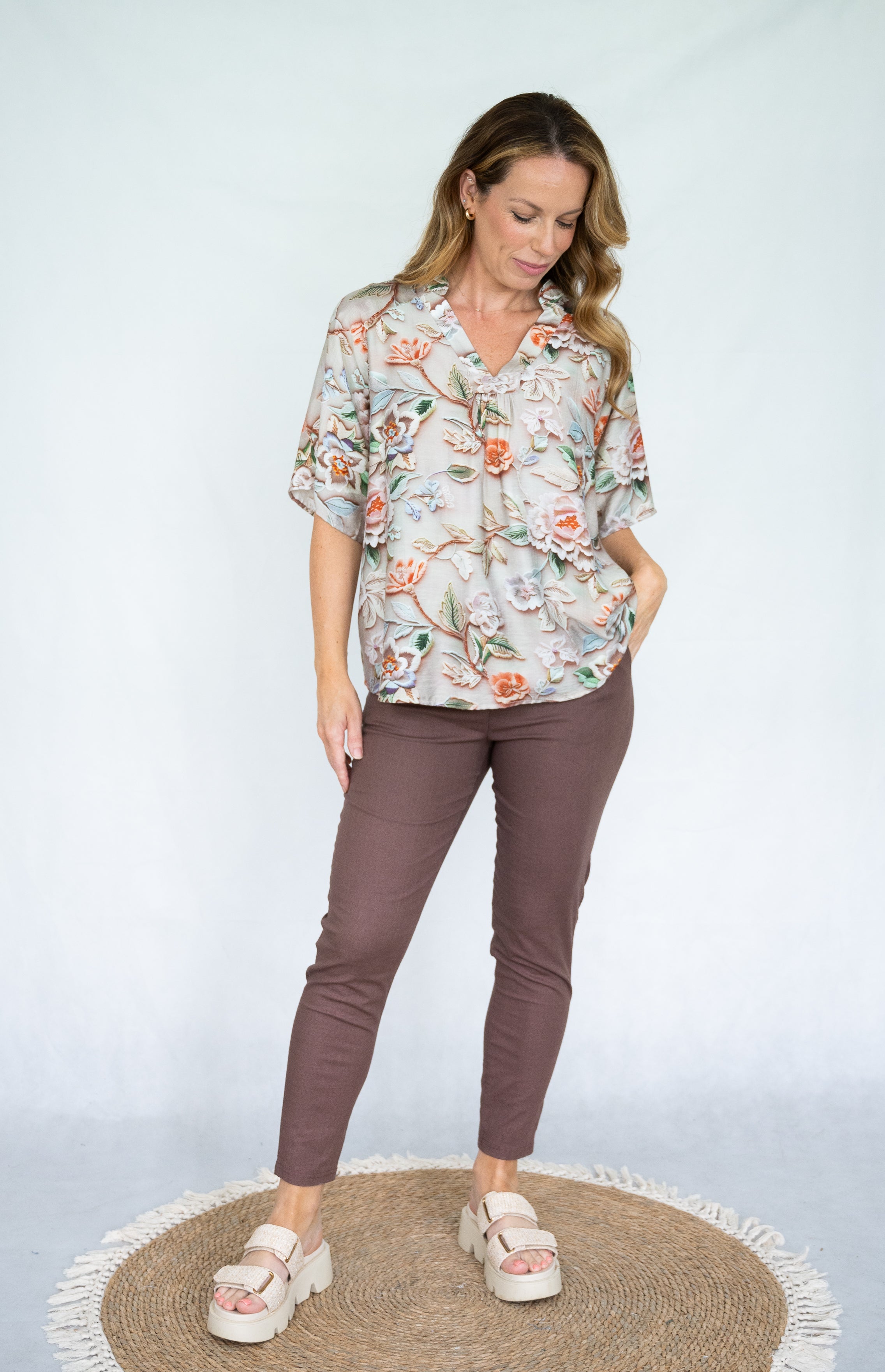 Floral Raglane Sleeve Top