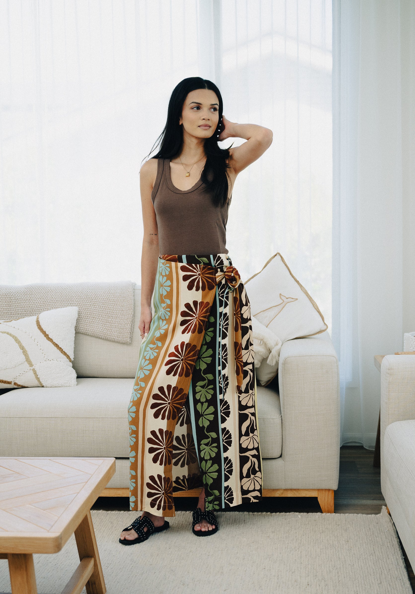 Cacao Mist Zia Wrap Skirt