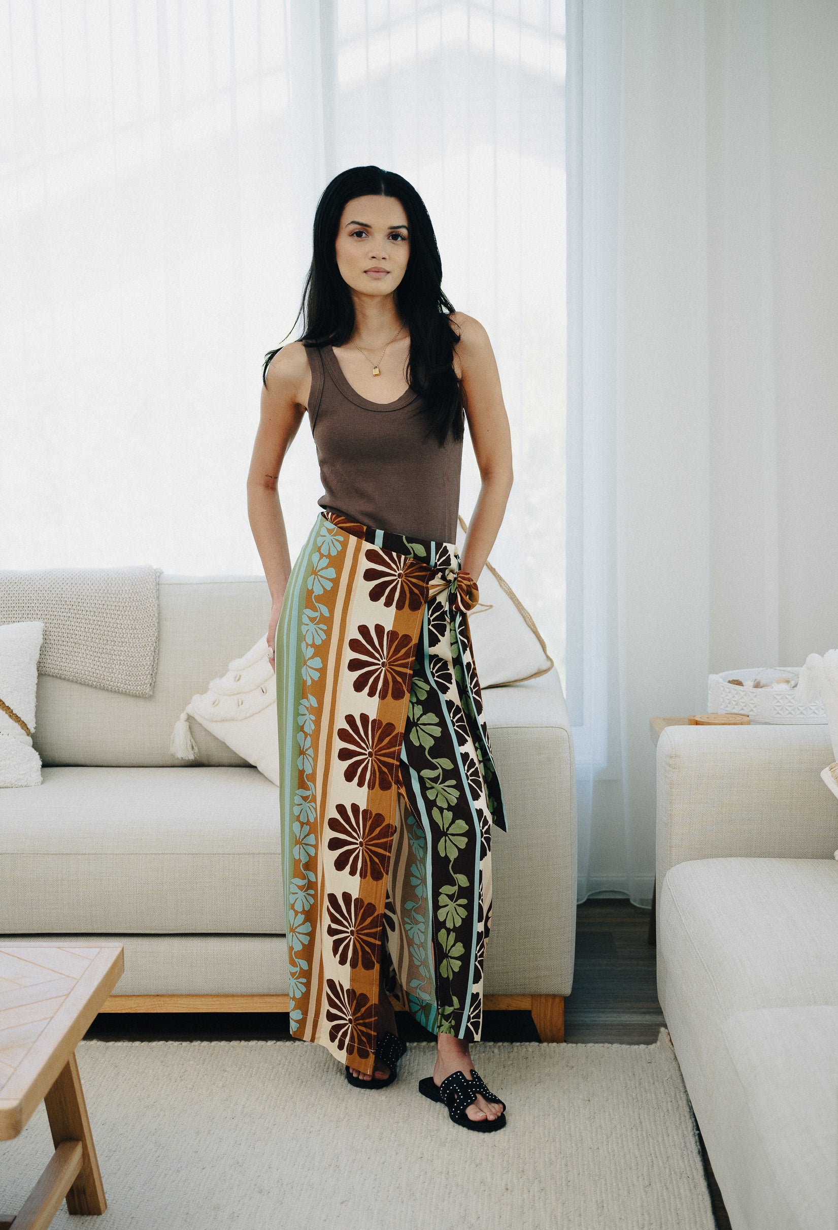Cacao Mist Zia Wrap Skirt