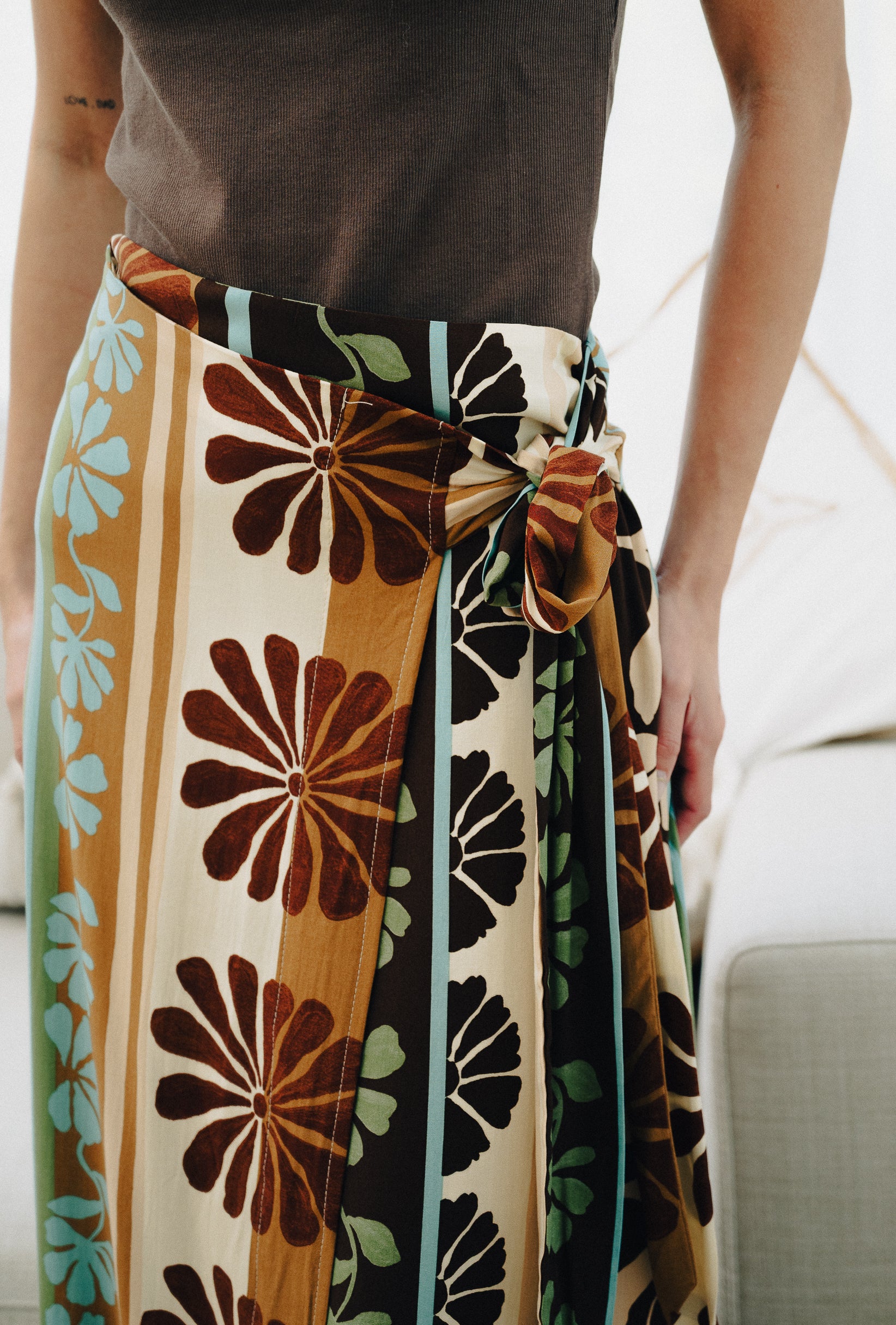 Cacao Mist Zia Wrap Skirt