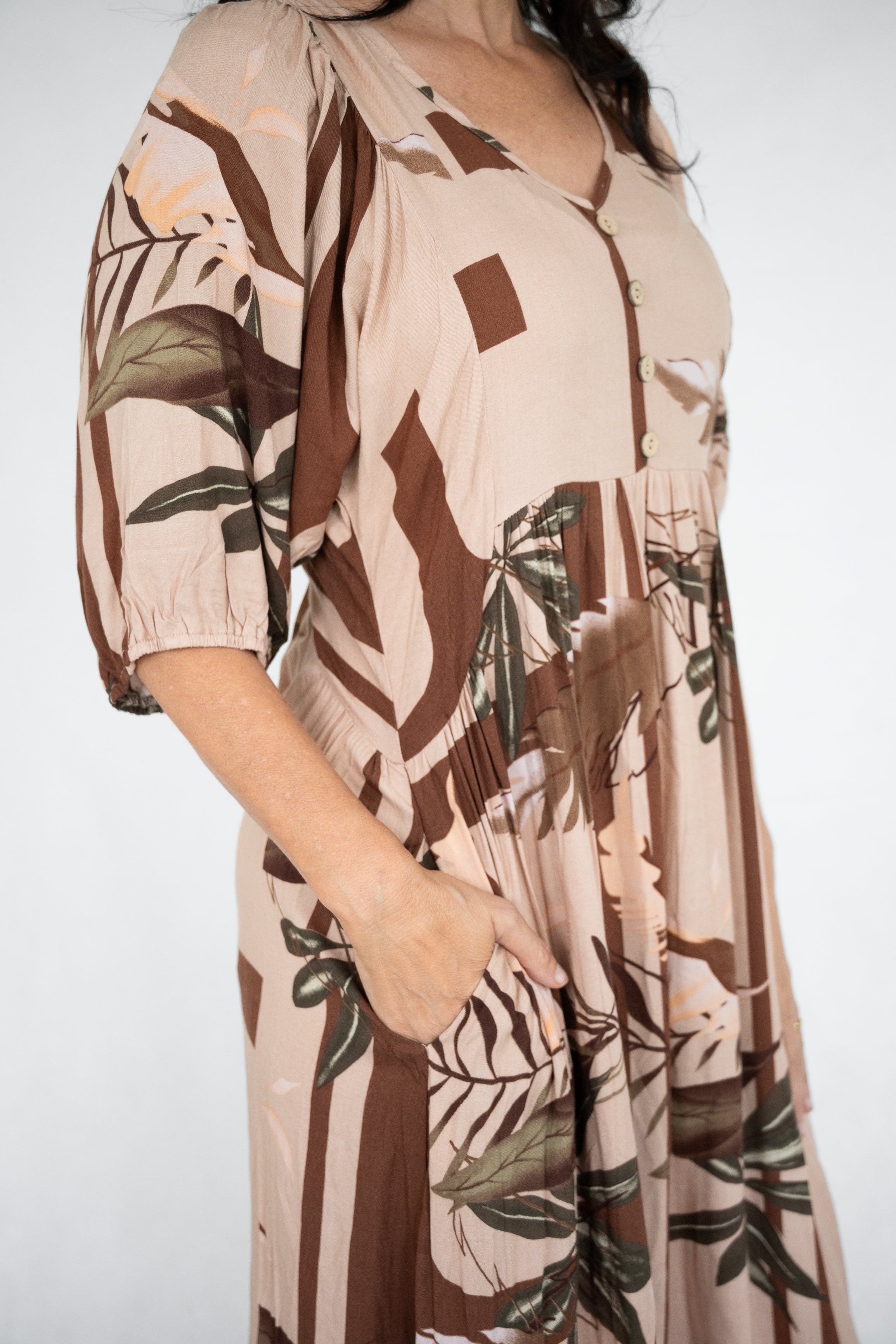 Leaves Midi Dress
