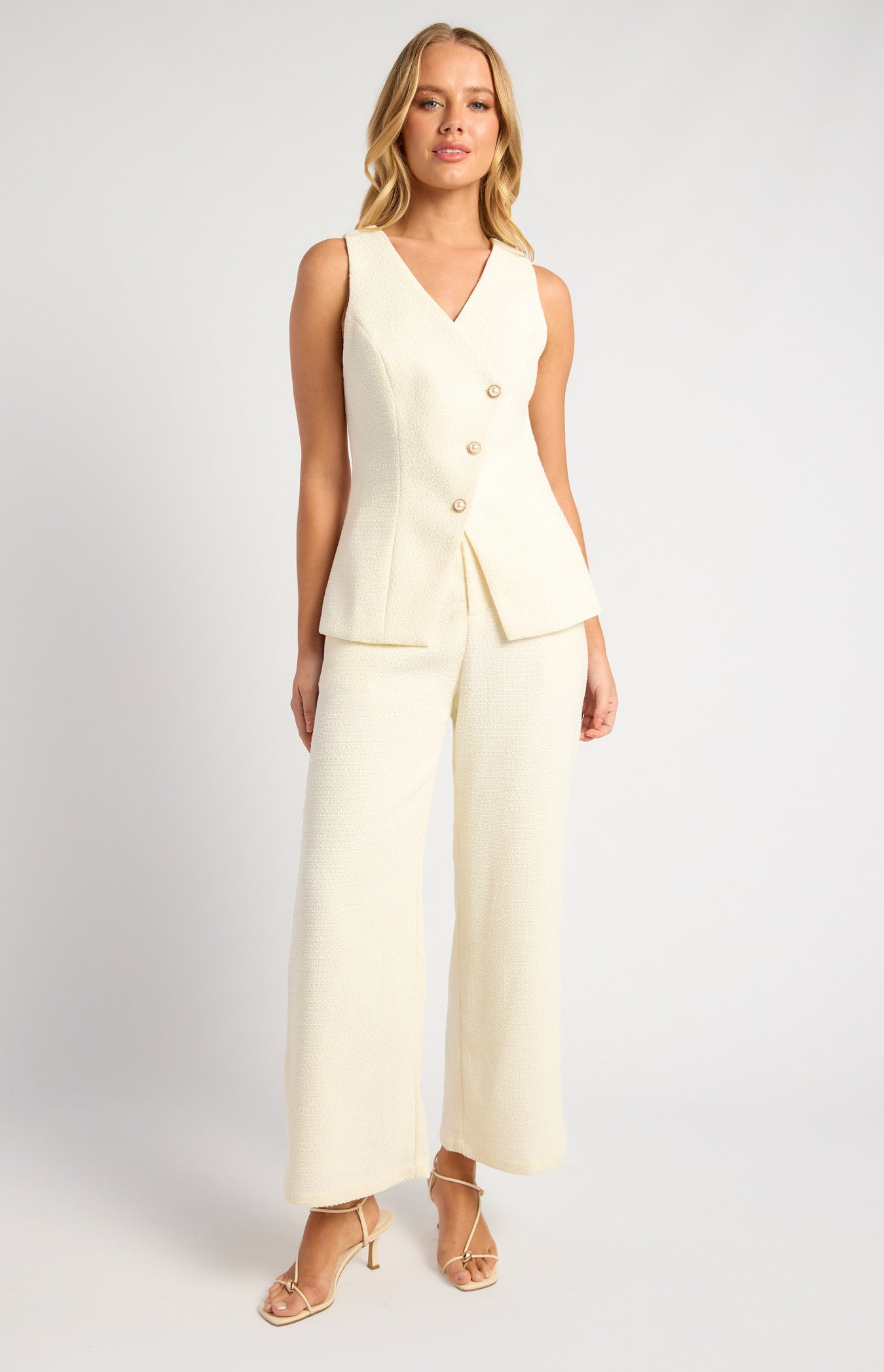 Samaya Vest and Pant Set White