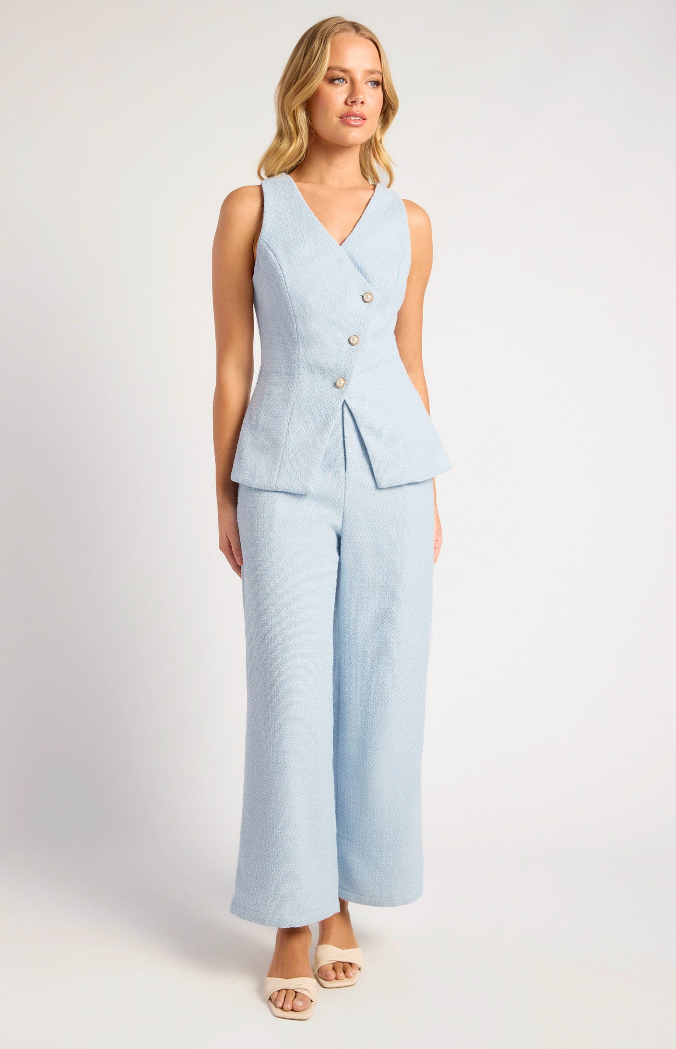 Samaya Vest and Pant Set Ice Blue