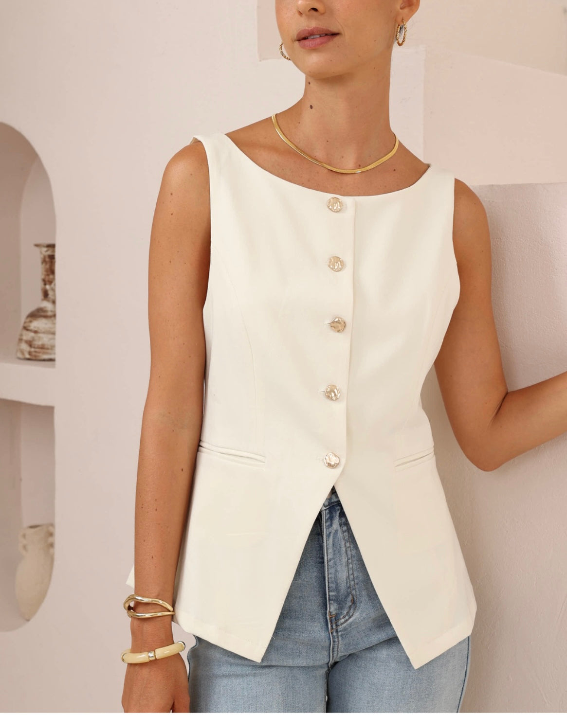 Petra Cream Vest