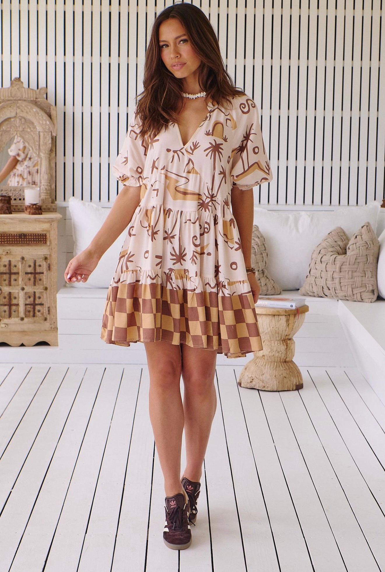 Tuscan Sands Petal Mini Dress