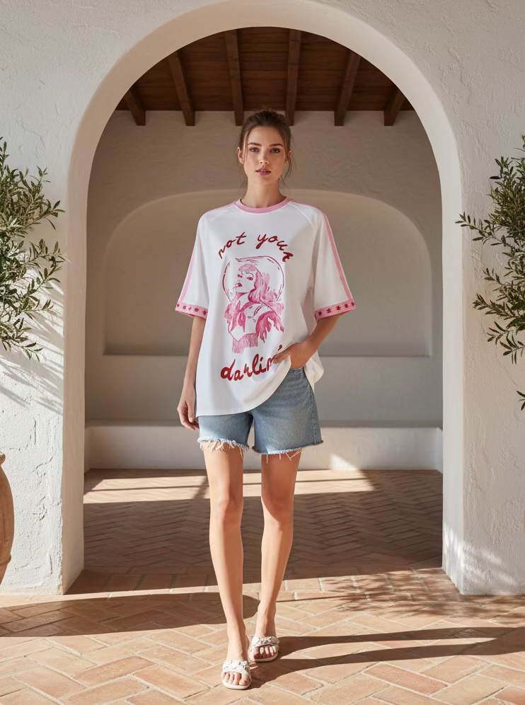 Not Your Darlin Tee By Frankie White/Pink