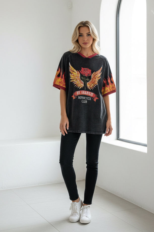 Mayham 55 By Frankie Acid Wash Tee