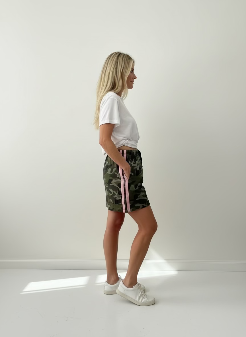 Camo By Frankie Mini Skirt Pink Stripes