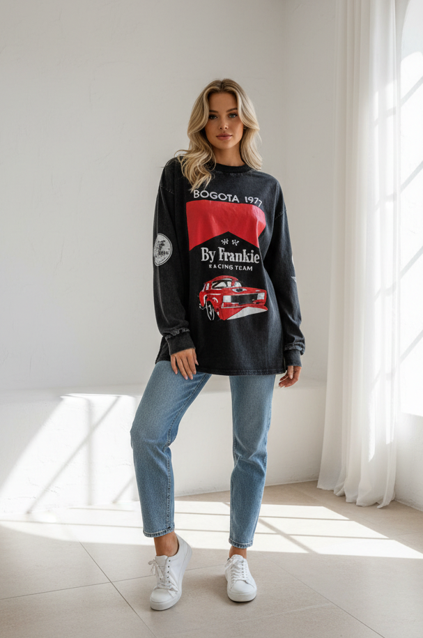 By Frankie Racing Team Long Sleeve Tee Black