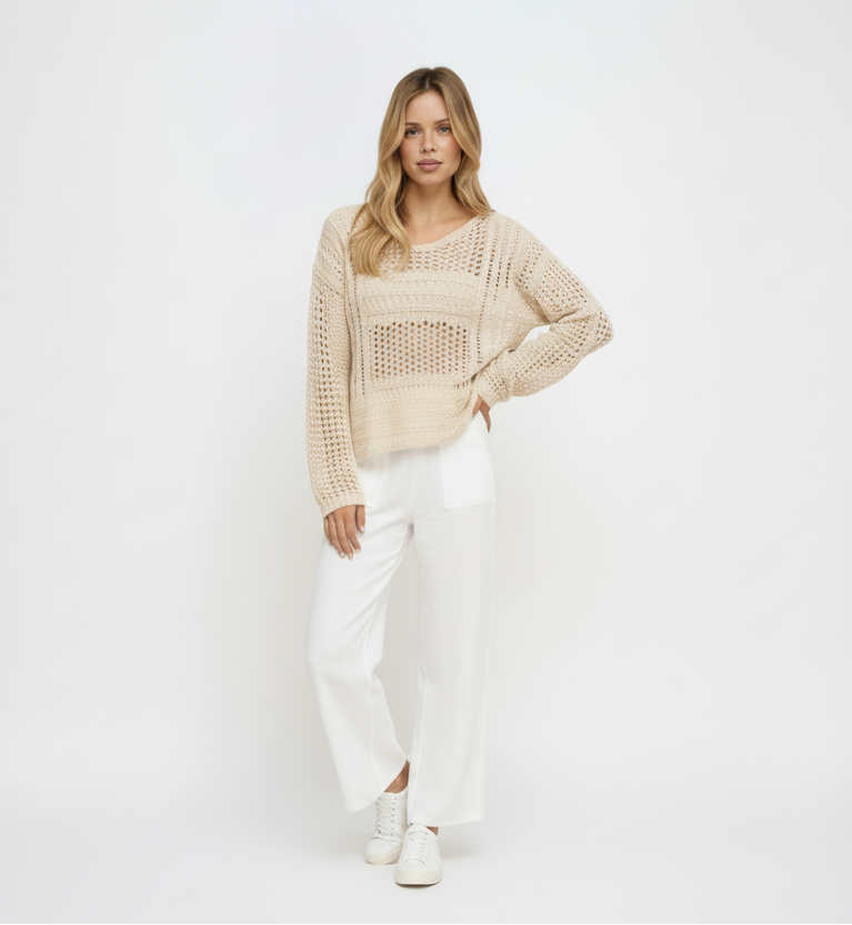 Gorge Crochet Top Natural