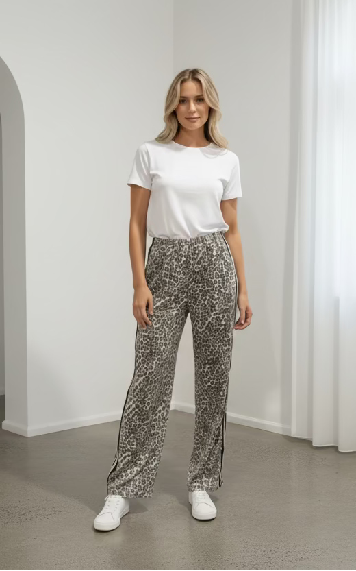 Leopard Racer Choc / Mint Stripe Jeans