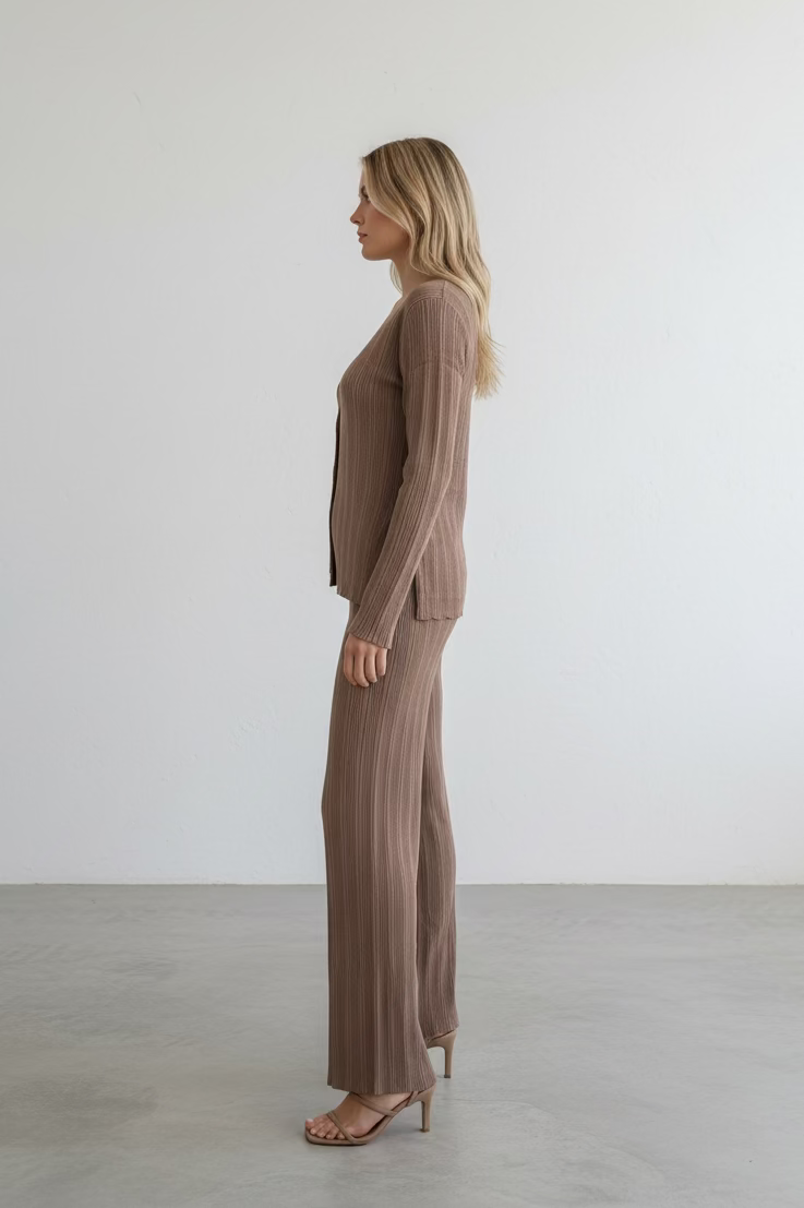 Freya Knit Pant Set Mocha