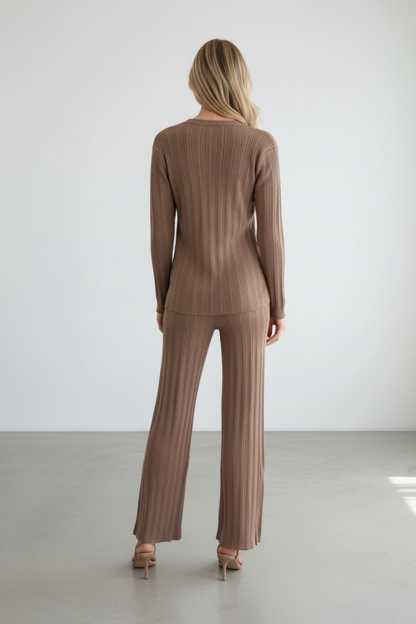 Freya Knit Pant Set Mocha