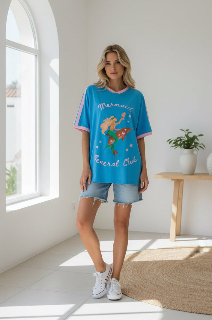 Mermaid Aperol Club Tee Blue