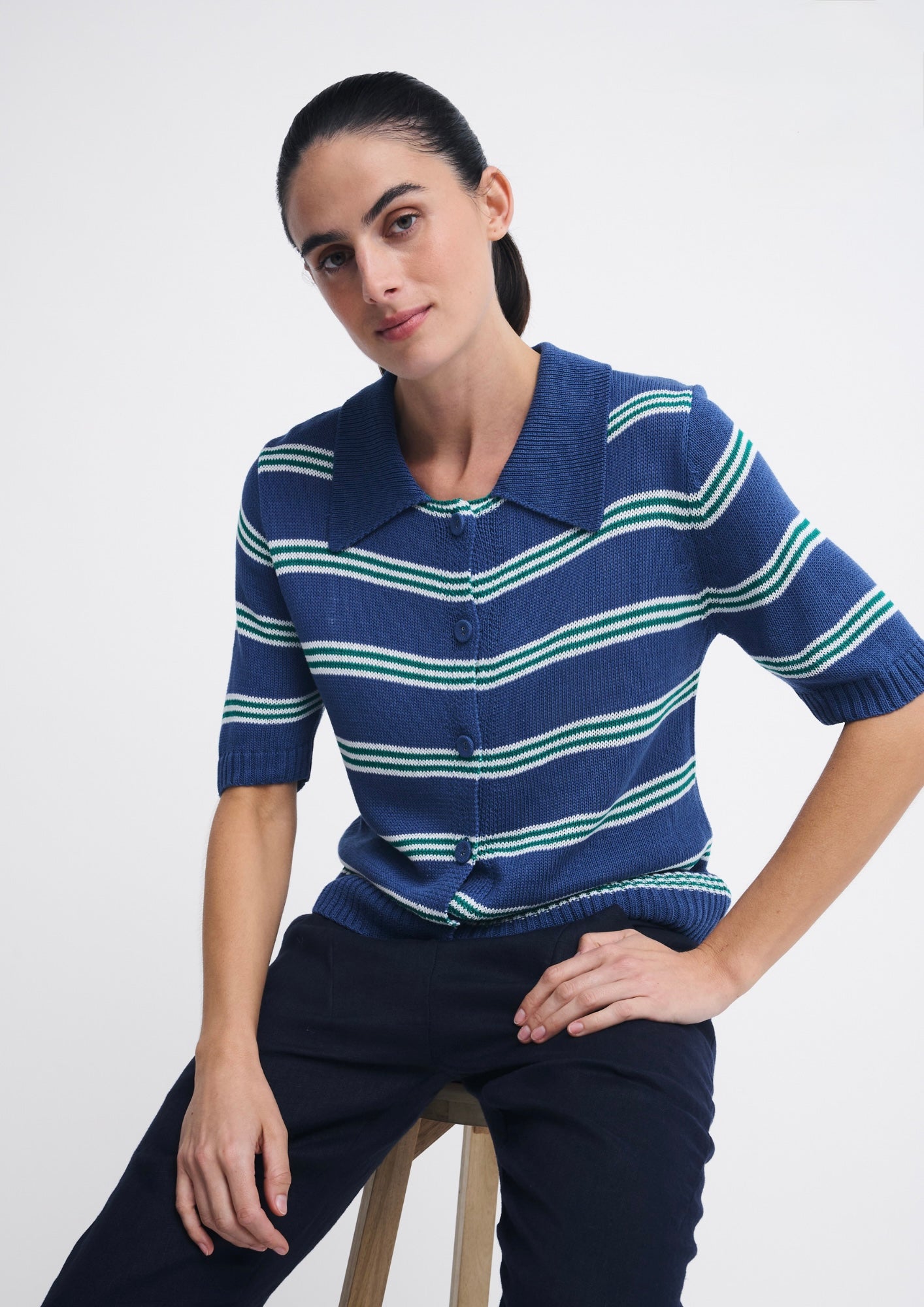Jemma Knit Stripe Little Lies Polo