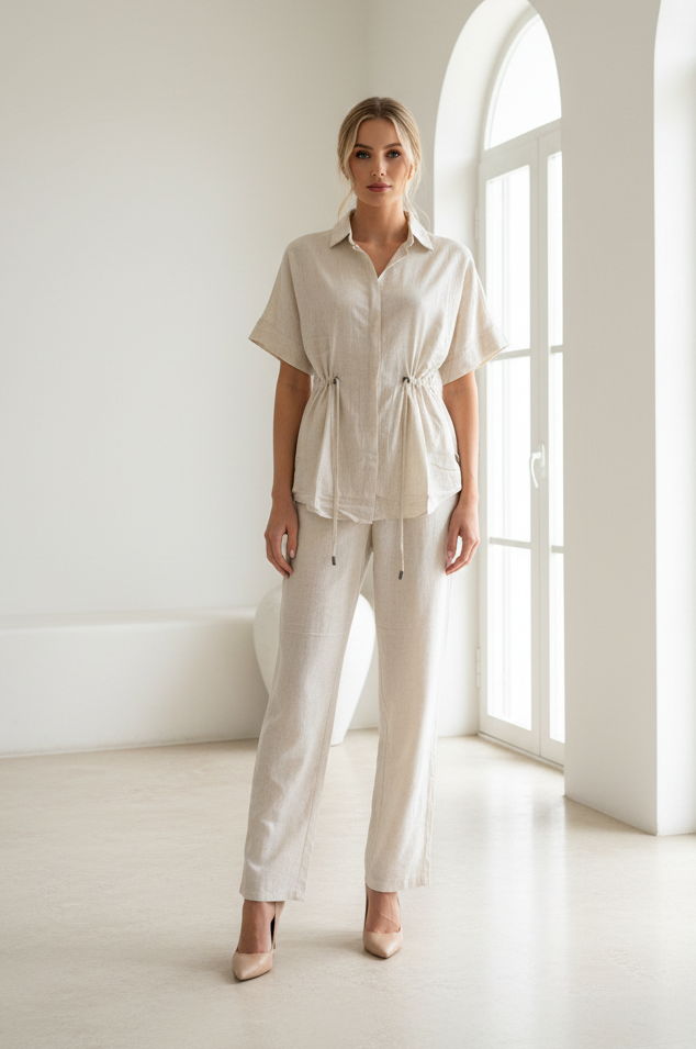 Imogen 2 Piece Top & Pant Set Oatmeal