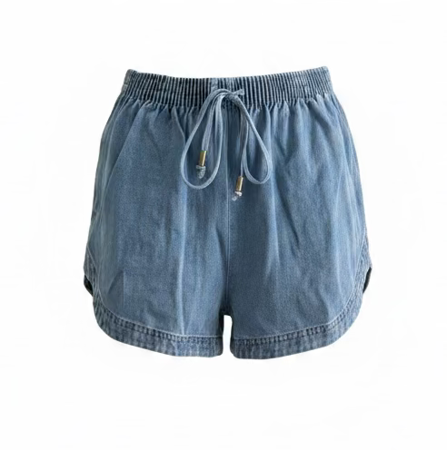 The Devon Mid-Blue Denim Short Set