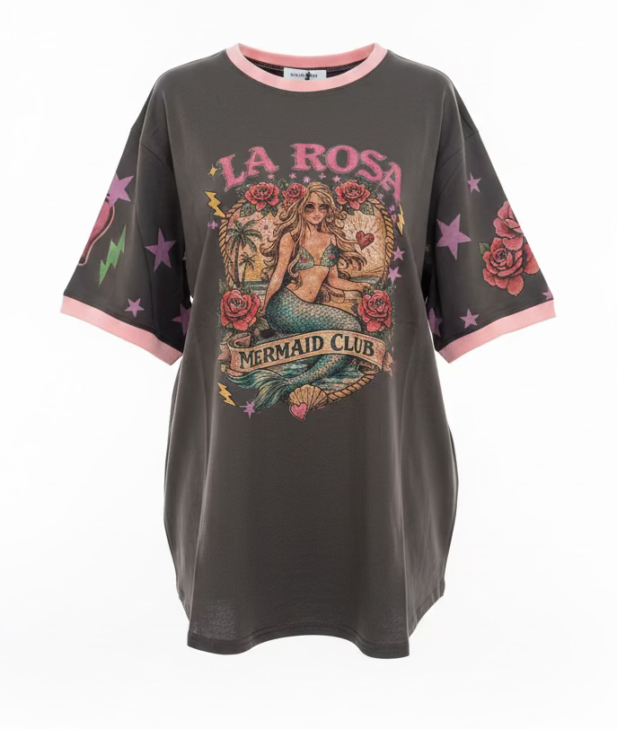 La Rosa Graphic Tee Charcoal
