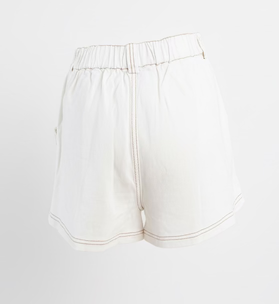 Rhianna Denim Shirt & Short Set White