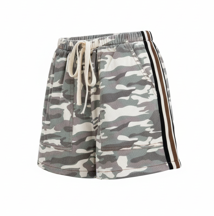 Light Camo Racer Stripe Shorts