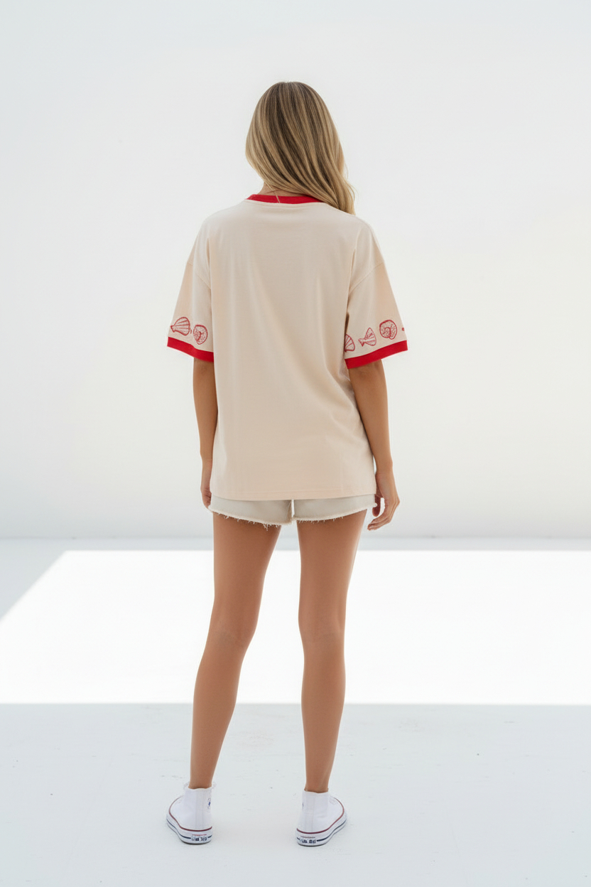 Good Days Lovers Club Tee Beige