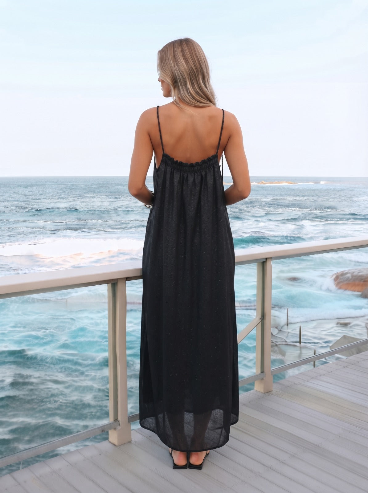 Alassio Black Maxi Dress