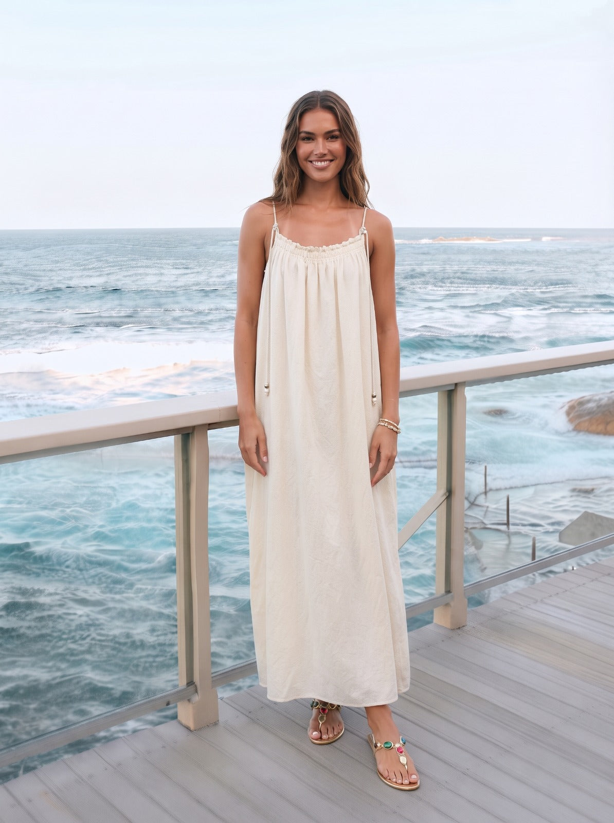 Alassio Cream Maxi Dress