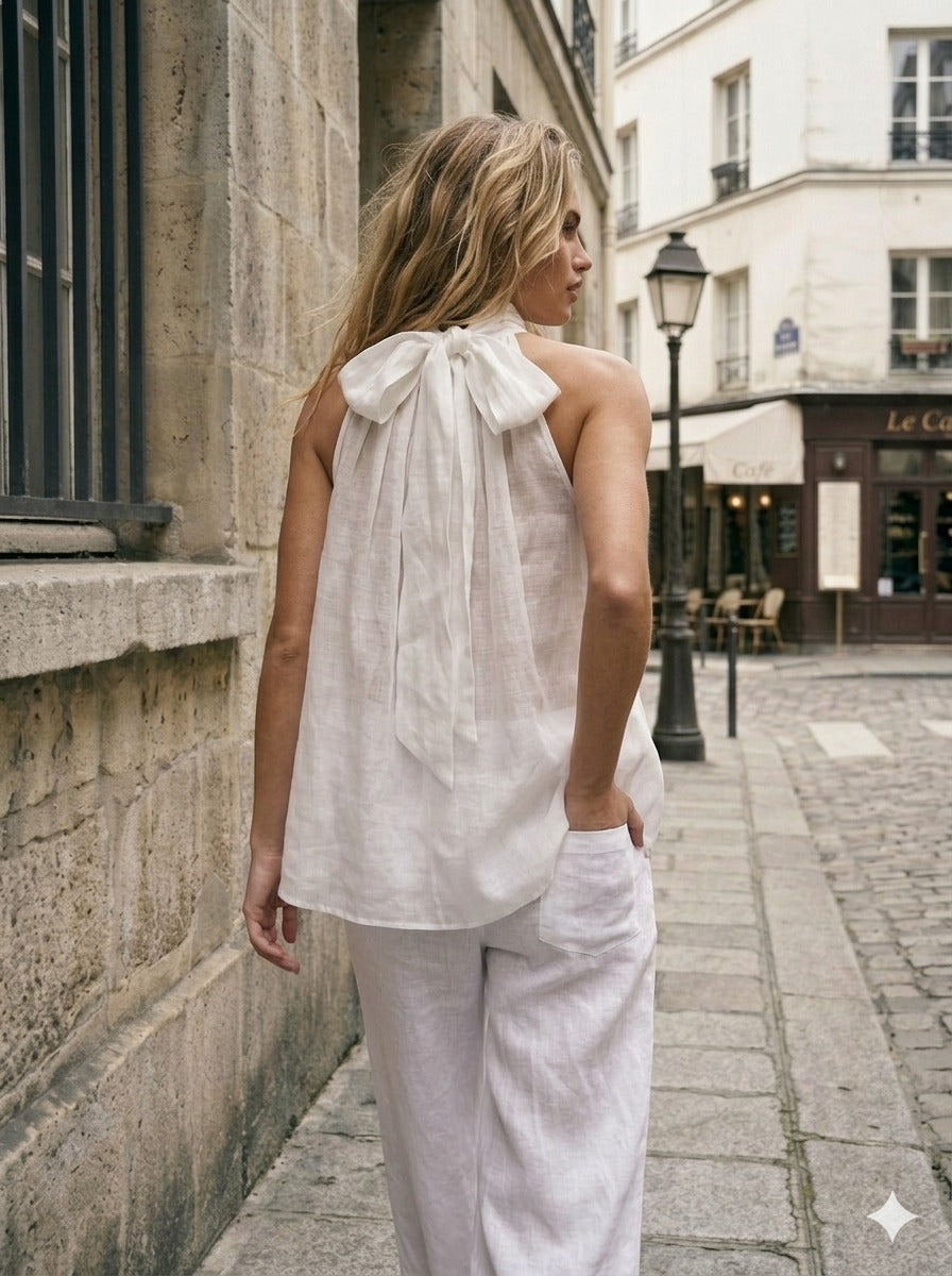 Keisha Sheer Top Off-White