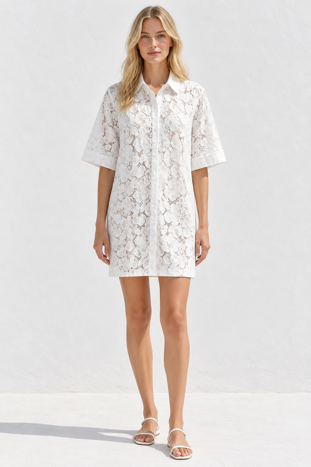 Sharni Lace Mini Dress White