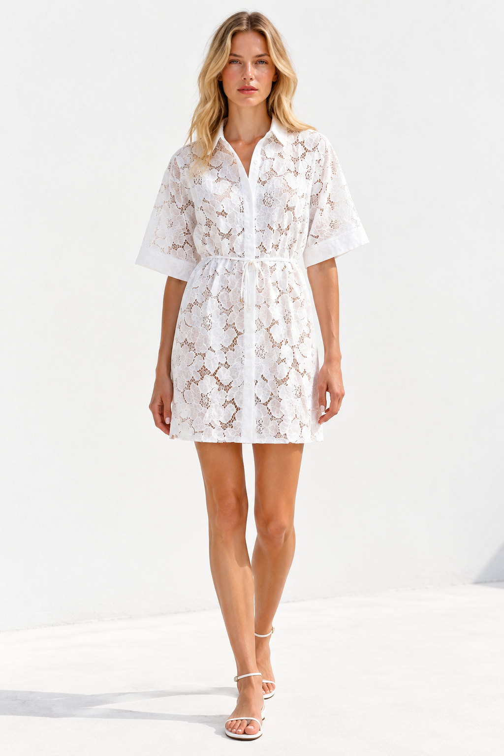 Sharni Lace Mini Dress White