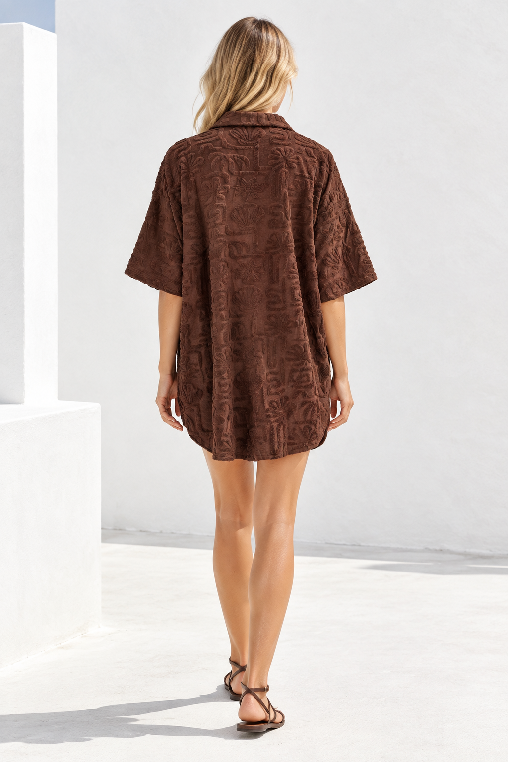 The Towelling Edit Short Set Chocolate