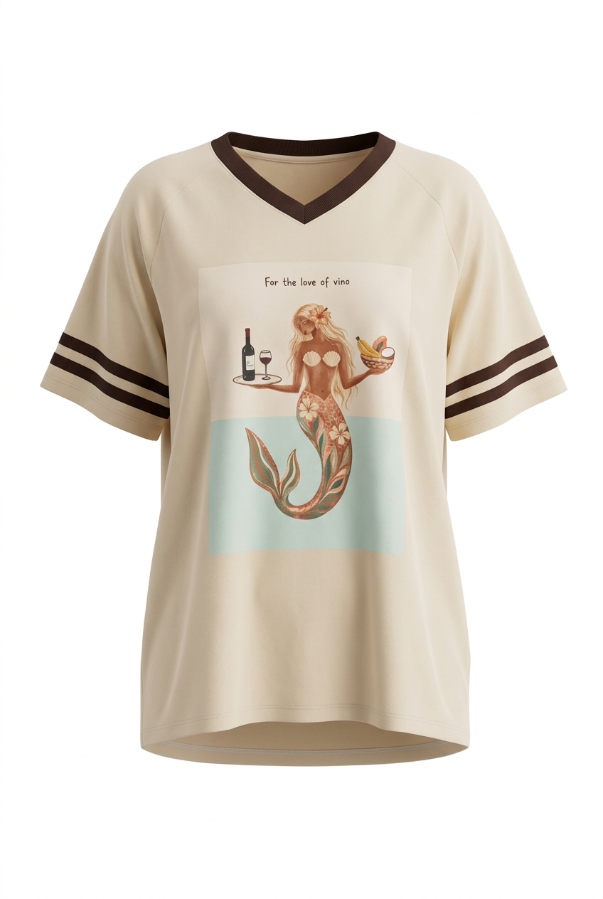 Love of Vino Tee Beige